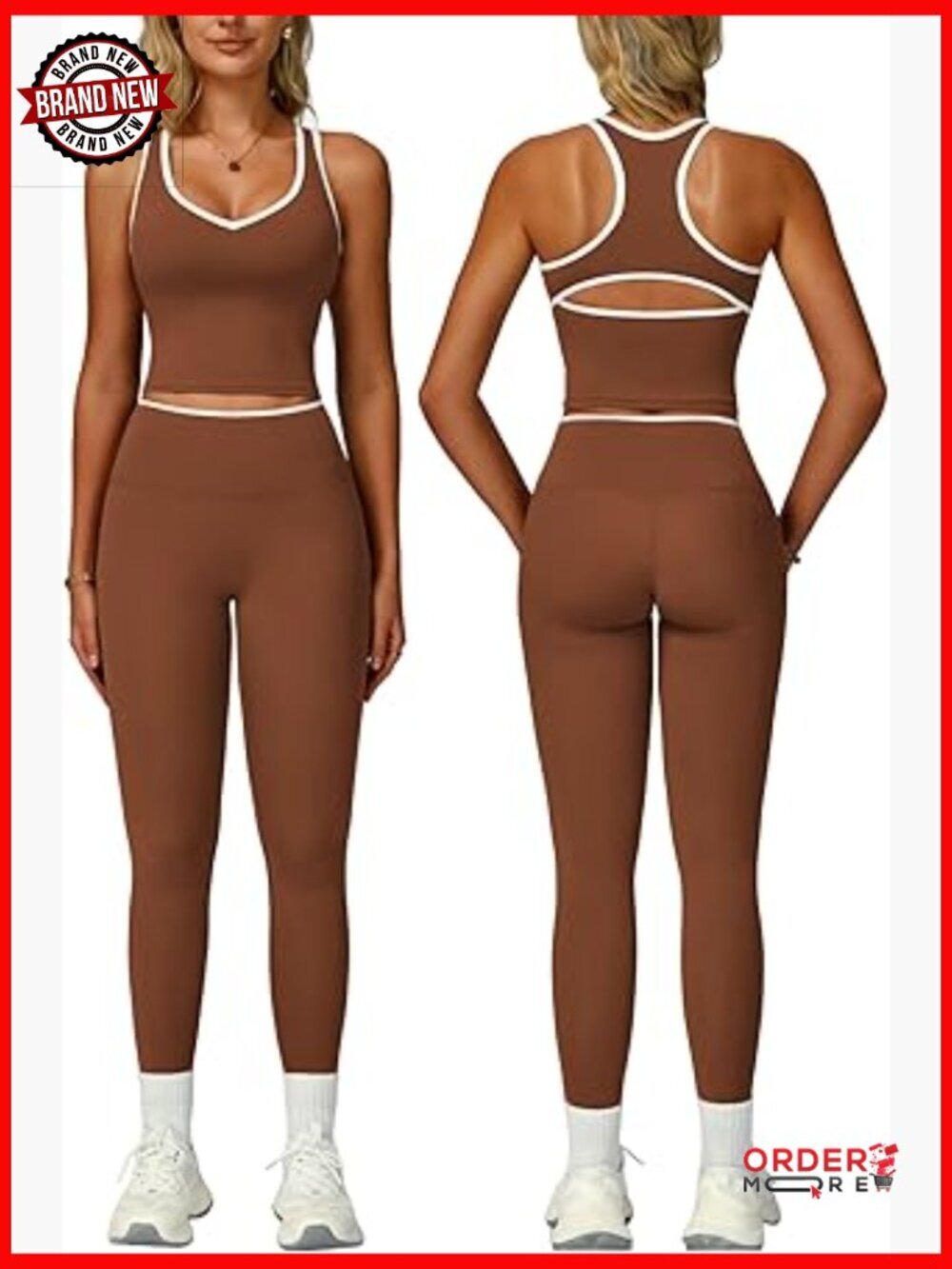 High Waist Seamless Leggings & Tank Top Set 2 Piece Workout Outfit